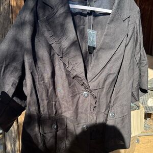 Lane Bryant Charcoal Ruffled Blazer